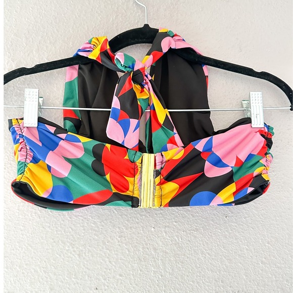 Beach Riot Bikini Jessica Top Preppy Geo Floral Festival Size Large - Picture 4 of 4